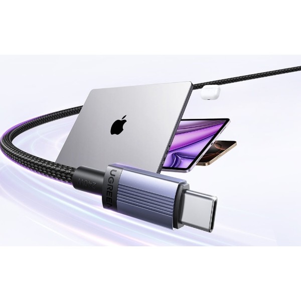 Фото - Кабель UGREEN L528 USB-C to USB-C PD 3.0 100W 2 м Space Gray (65833)
